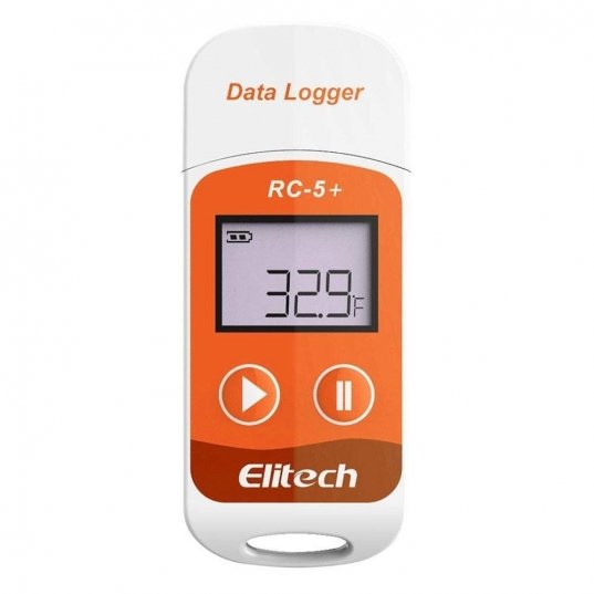 RC-5+ datalogger de temperatura -30 A 70°C 32000 leituras conexão USB frontal