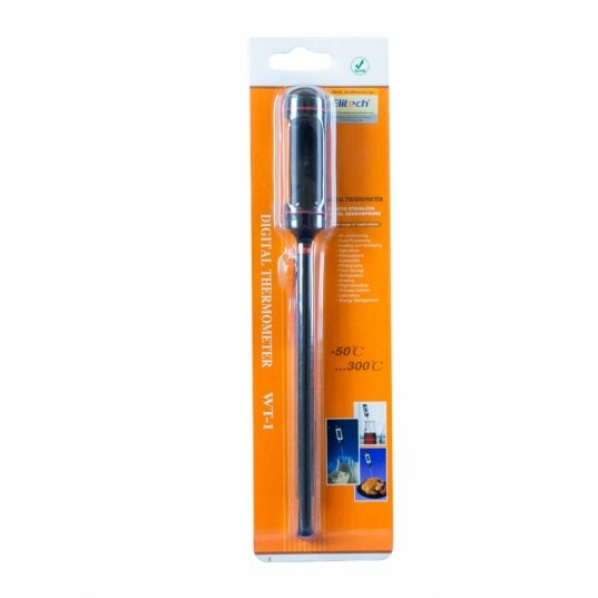 Termômetro digital portátil tipo espeto de aço inox a prova d´agua, tela LCD (-50 a 300°C) Mod. WT-1B Elitech Brasil