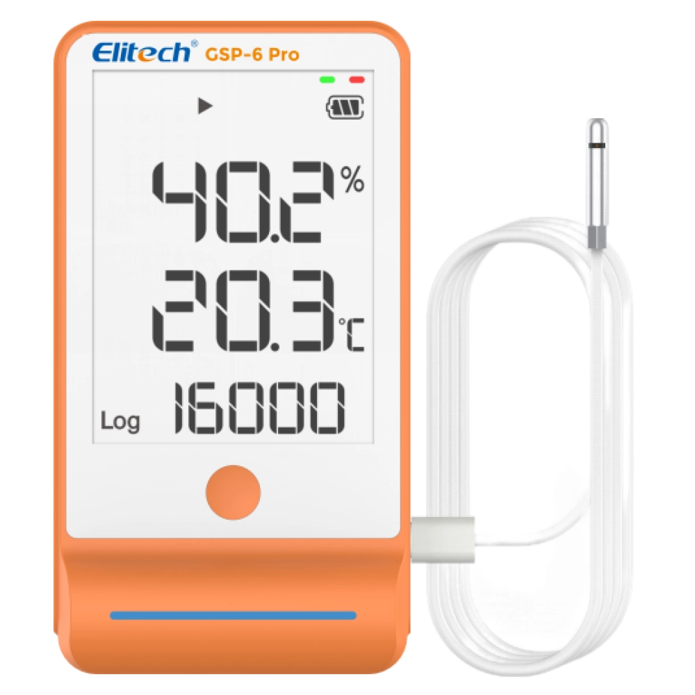 Datalogger Temperatura E Umidade Bluetooth Sensor Externo Alarme Sonoro GSP-6 PRO