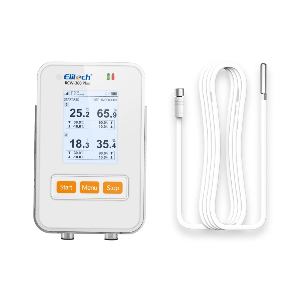 Datalogger WIFI/4G Temperatura Sensor Externo Com Sensor De Luz RCW-360 PLUS DC + Sensor TE