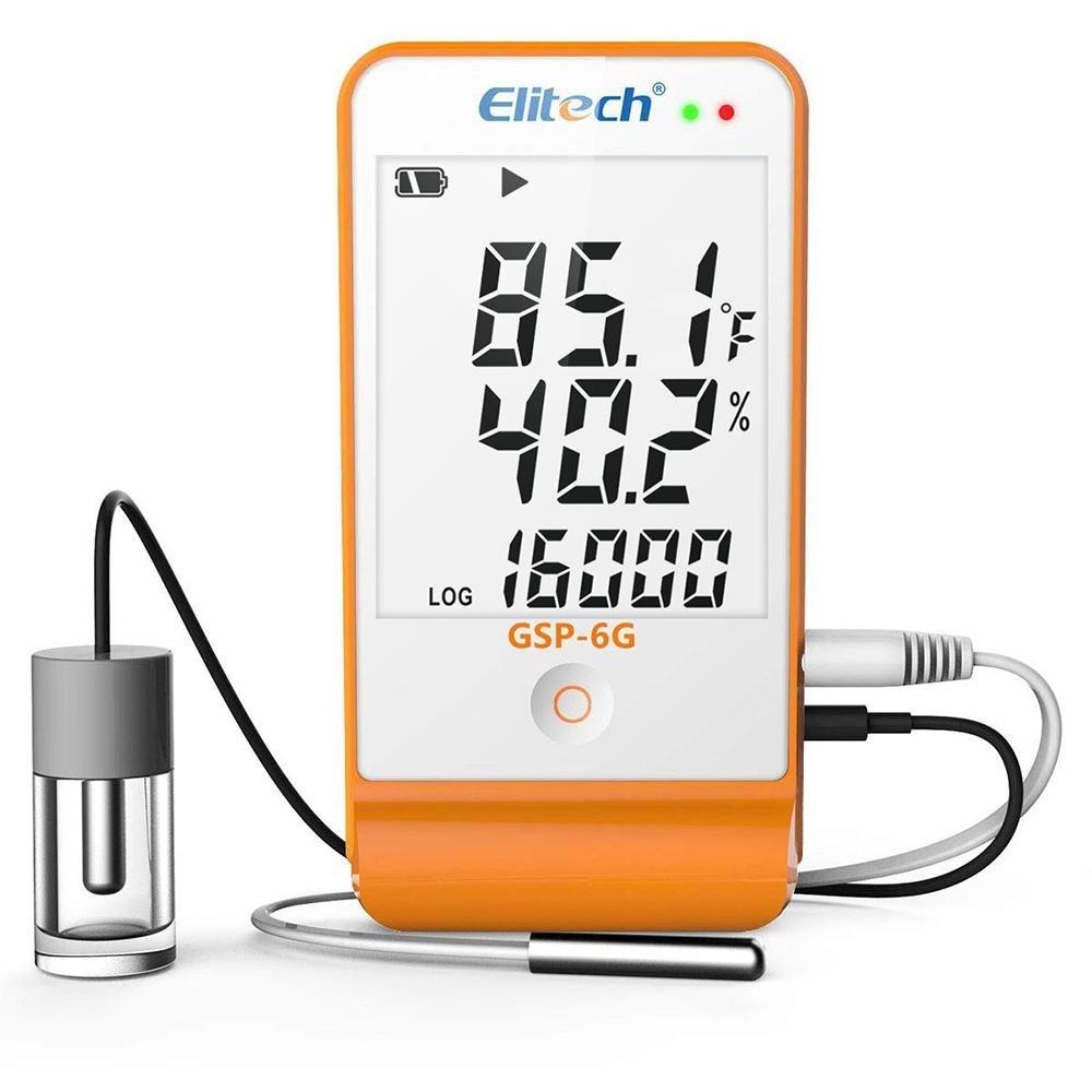 Datalogger De Temperatura E Umidade Sensor Externo Com Glicol E Alarme Sonoro GSP-6G 