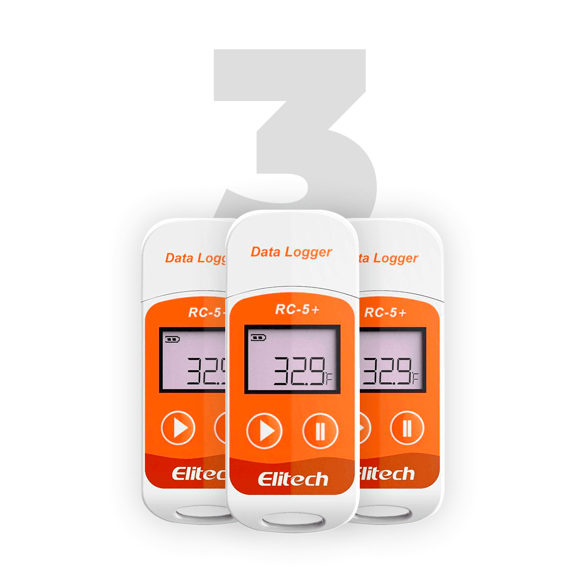 Datalogger De Temperatura Multiuso Com Geração De Relatório Em PDF Automático RC-5+ Kit Com 3 Unidades 