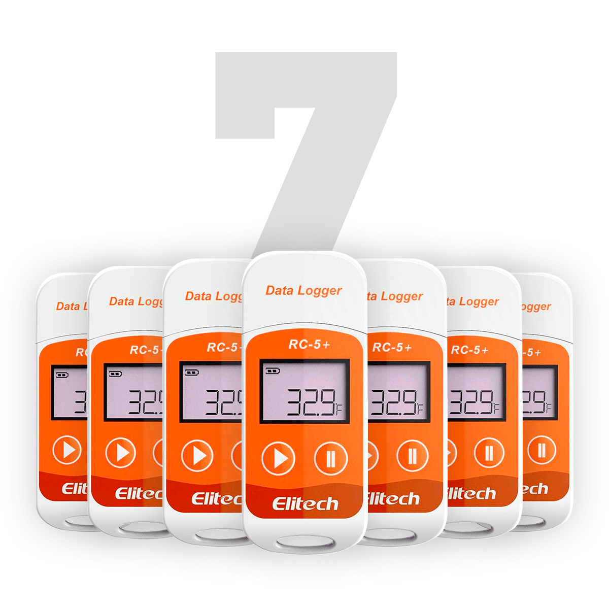 Datalogger De Temperatura Multiuso Com Geração De Relatório Em PDF Automático RC-5+ Kit Com 7 Unidades 