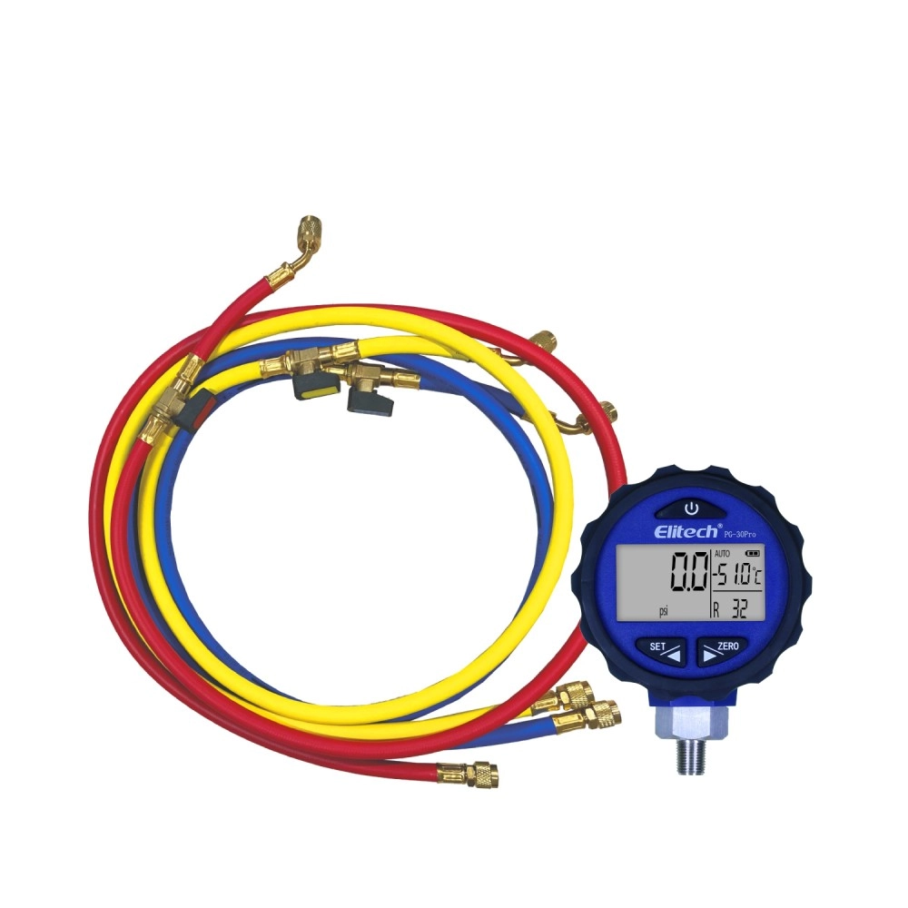 KIT PG-30 BLUE Manometro Digital De Baixa + Kit 3 Mangueiras Para Refrigeração 