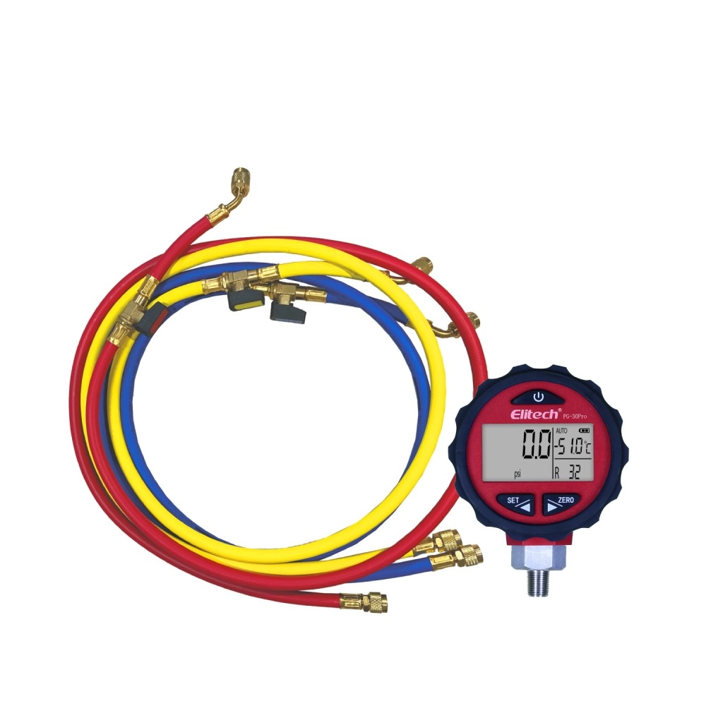 KIT PG-30 RED Manômetro Digital De Alta + Kit 3 Mangueiras Para Refrigeração 