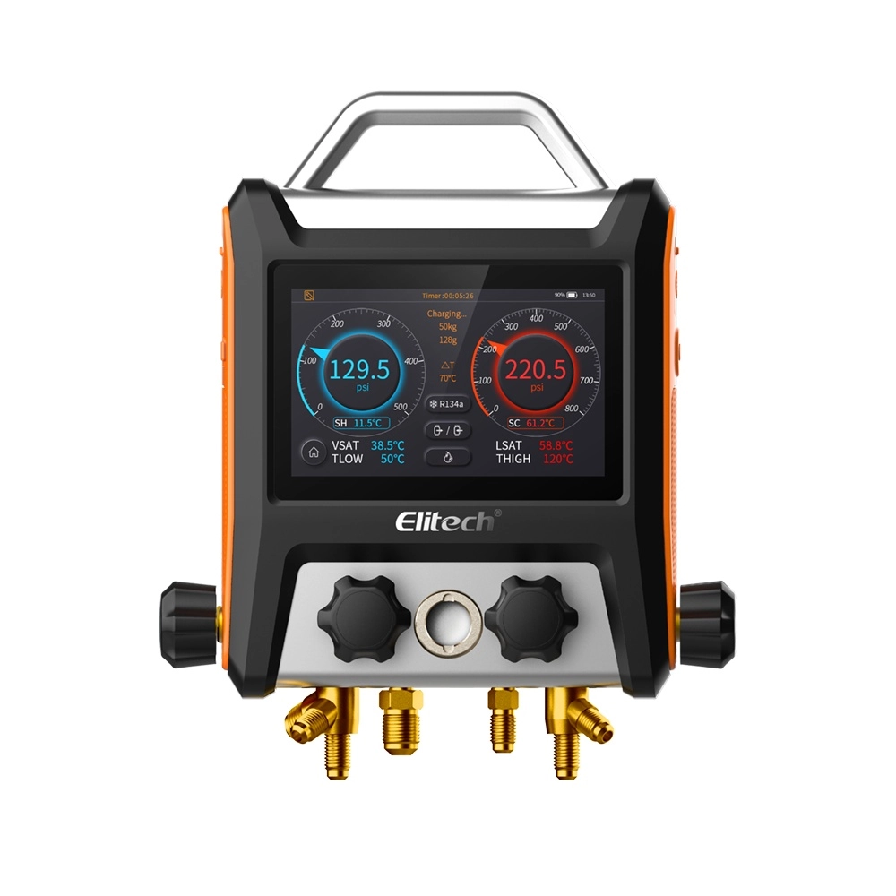 Manifold Digital Inteligente Com Vacuometro Bluetooth 4 Vias E Maleta MS-4000 