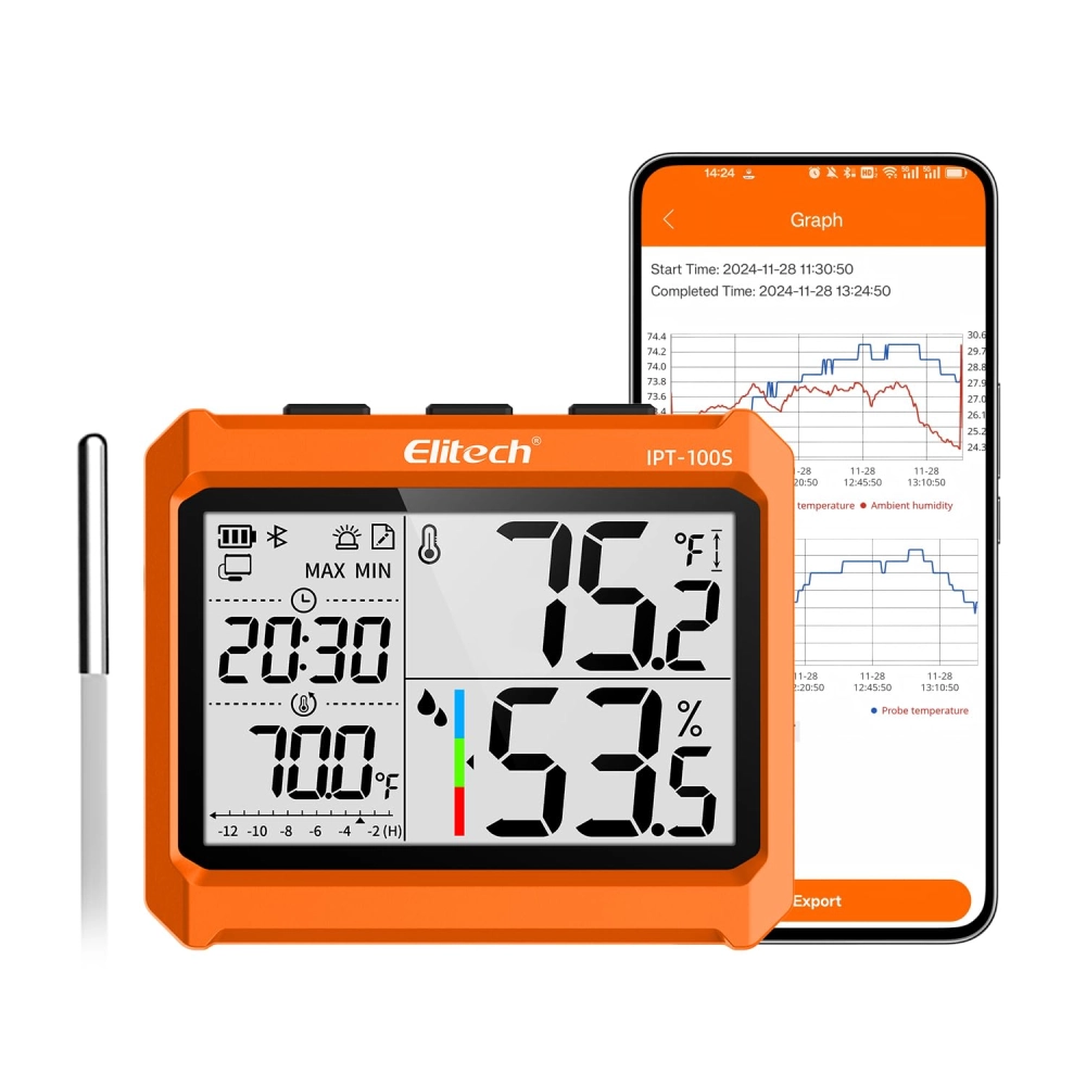 Termo-higrômetro Com Sensor Interno E Externo Bluetooth Datalogger IPT-100S 
